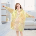 thumbnail image 5 of Wearable Blanket with Sleeves and Pocket Oversized Hooded Sweatshirt 3-14 YR Pastel Yellow Floral Elements L, 5 of 7