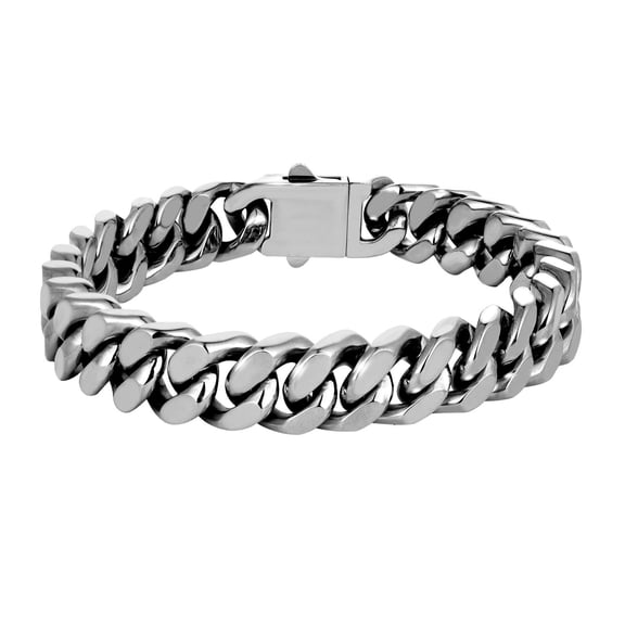 LINXIQIN Cuban Link Bracelet in 925 Sterling Silver Material for Men 8 Inch