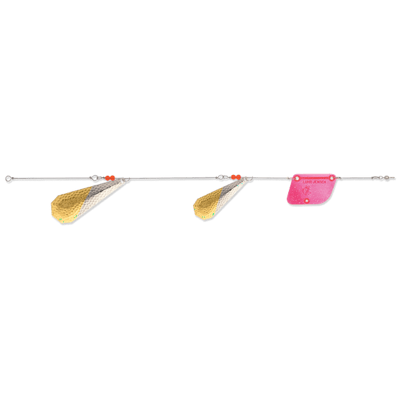 Luhr-Jensen Model T Ford Fender 15 inch Lake Troll (50/50 Hammered Brass/Nickel Slant)