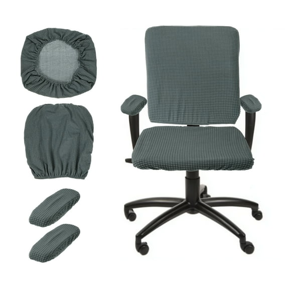 Computer Office Chair Cover with Armrest Cover for Computer Chair, Desk Chairs Dark Grey