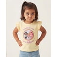 thumbnail image 3 of Disney Princess Shirts for Girls Ruffle Sleeve T-Shirt with Interactive Lenticular Patch Gift for Toddler (Yellow, 5), 3 of 6