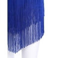 thumbnail image 6 of Lejafay Women's Tassels Belly Dance Outfits V-neck Sleeveless Crop Top with Tiered Fringe Skirt Blue S, 6 of 7