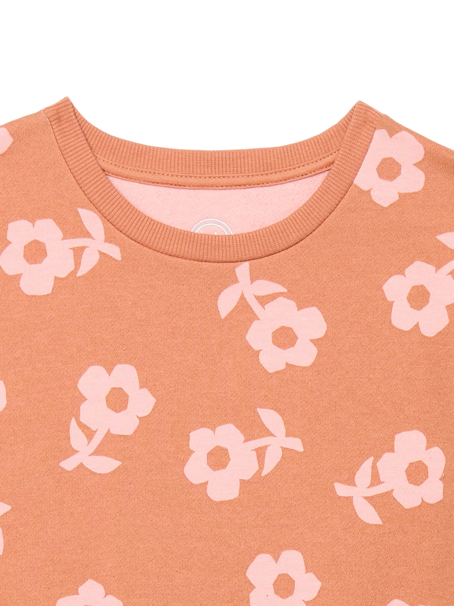 Wonder Nation Little Girls Puff Sleeve Sweatshirt, Sizes 4-10