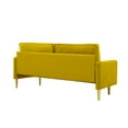 thumbnail image 5 of Xukmct 2 Seater Velvet Sofa Couch with Metal Legs, 65 inch Loveseat Sofa for Living Room, Office, Bedroom, Yellow, 5 of 6