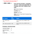 thumbnail image 2 of Front Left Axle Assembly - Compatible with 2013 - 2020 Lincoln MKZ FWD 2.0L 4-Cylinder VIN U FULL HYBRID EV-Gas FHEV 2014 2015 2016 2017 2018 2019, 2 of 2