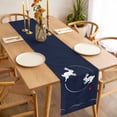 thumbnail image 3 of Table Runner 48 Inches Long for Kitchen Dining, Navy Blue Modern Dresser Scarf Farmhouse, Dining Table Decorations for Wedding/Parties, Farmhouse Rabbit Abstract Art 13 x 48 In, 3 of 8