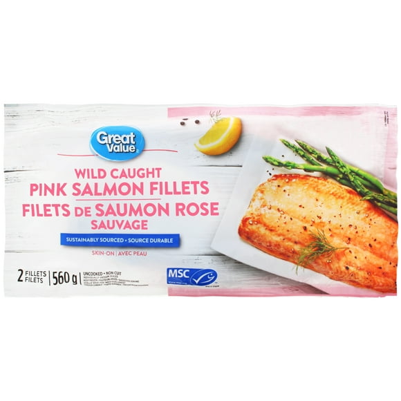 Great Value Wild Caught Pink Salmon Fillets, 560 g