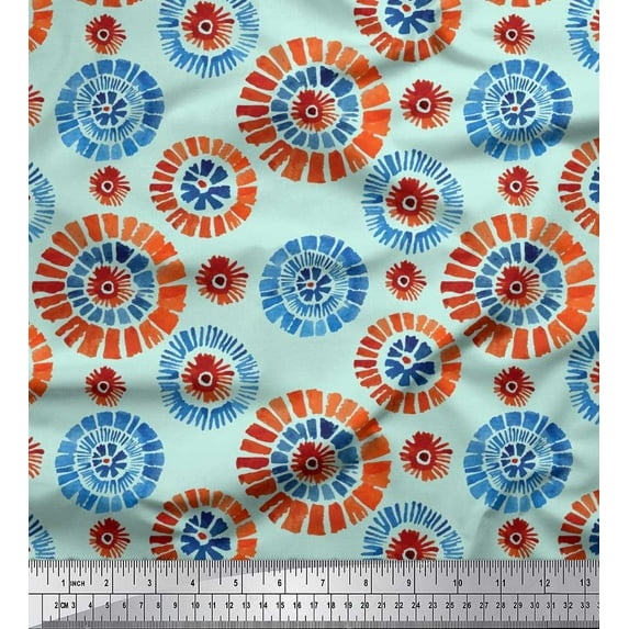 Soimoi Poly Georgette Fabric Brush Stroke Abstract Decor Fabric Printed Yard 52 Inch Wide