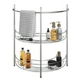 thumbnail image 2 of Lavish Home 83-150 Pedestal Organizer – Compact Under The Sink Rack with 2 Storage Shelves and Towel Holder, Standard, Chrome, 2 of 9