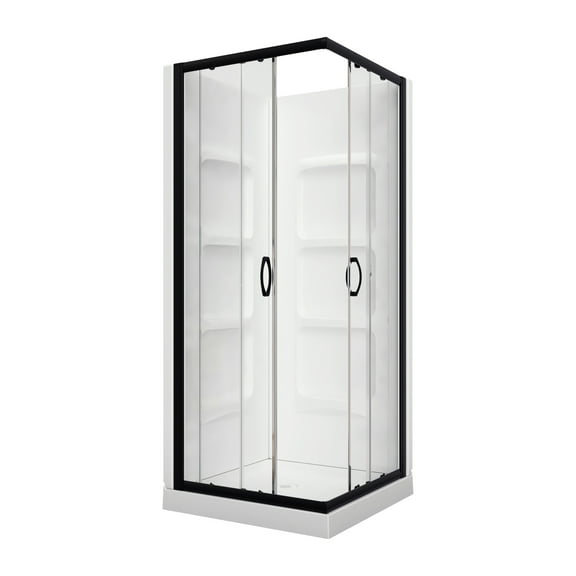 A&E Bath and Shower SK-SQ36-BLK-KIT A&E Bath and Shower Danny-36-BLK-KIT Shower 36in. Kit in Black