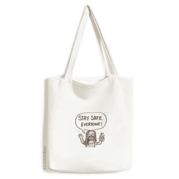 stay safe every facehead respirator tote canvas bag shopping satchel casual handbag
