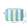 thumbnail image 3 of 9x6 Inch Striped Corduroy Makeup Bag, Zippered Cosmetic Pouch, Travel Organizer for Toiletry Storage, Outdoor Trip and Beauty Arrangement, 3 of 6