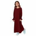 thumbnail image 1 of XQYLOS Robe Abaya Unie pour Filles Col Ras du Cou Kaftan de Prière Musulman Ramadan Tenue de Mosquée Confortable Robe Modeste Vêtements Islamiques de Tous les Jours, 1 of 4
