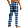 thumbnail image 4 of Havenx Flannel Pajamas for Men Plaid Pajamas Pants 2025 Trendy Plus Size Sleeping Pants Elastic Waist Straight-Leg Lightweight Sleep & Lounge Pants,Blue 3XL, 4 of 6