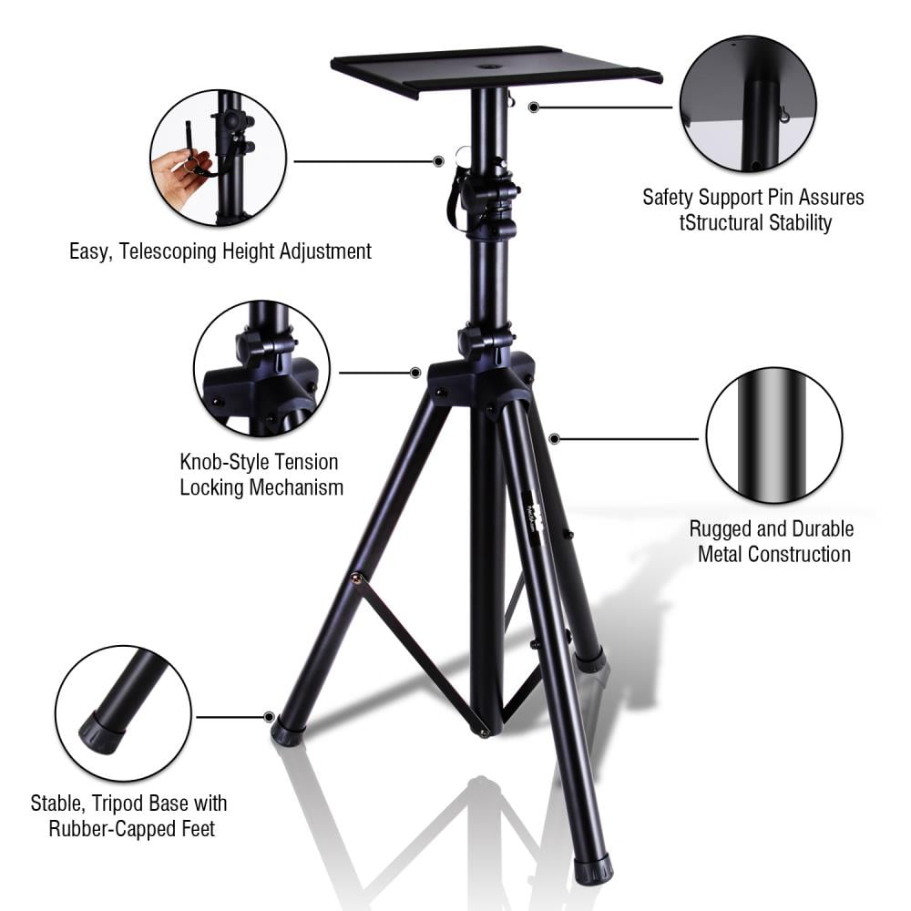 Pyle PSTND32 Universal Tripod Dual Studio Monitor Speaker Stand