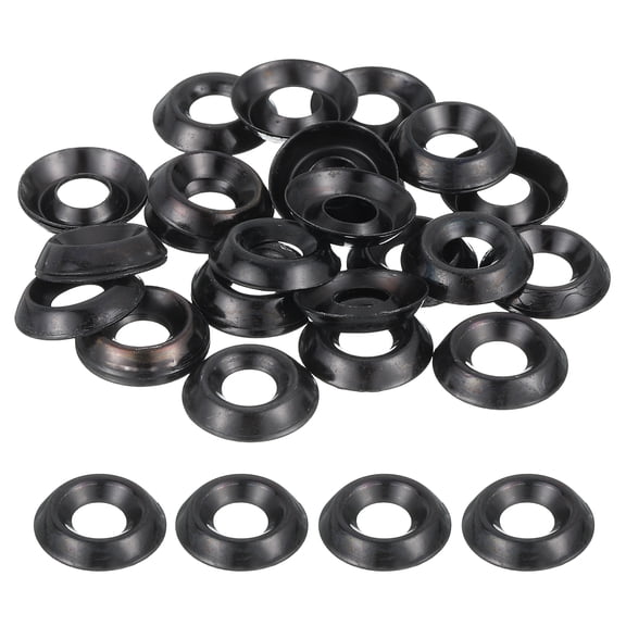 60 Pcs 12# Countersunk Finish Washers Stainless Steel Cup Washer Gasket, Black
