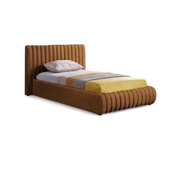 Meridian Furniture Nico Saddle Velvet Twin Bed