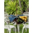 thumbnail image 3 of Outdoor Tablecloth with Umbrella Hole for Patio/Picnic/Party/Camping, Spring Floral Waterproof Table Cloth Round Cover Washable, Yellow Roses Leaves Country Botanical Farmhouse (Dia 60"), 3 of 8