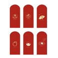 thumbnail image 1 of Flmtop 6 Pcs Enveloppes Rouges avec Mots Bénédiction Lapin Chinois 2023 Nouvel An Lunaire Argent Rouge Décor pour Cadeau, 1 of 11