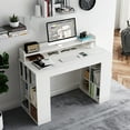 thumbnail image 4 of Gymax 48'' Computer Desk Study Writing Workstation w/ Bookshelf & Monitor Stand Riser, 4 of 10