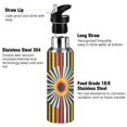 thumbnail image 3 of Yayeee 20oz Insulated Water Bottle Double Wall Stainless Steel with Flip Straw Lid, Geometric Stripes, 3 of 7