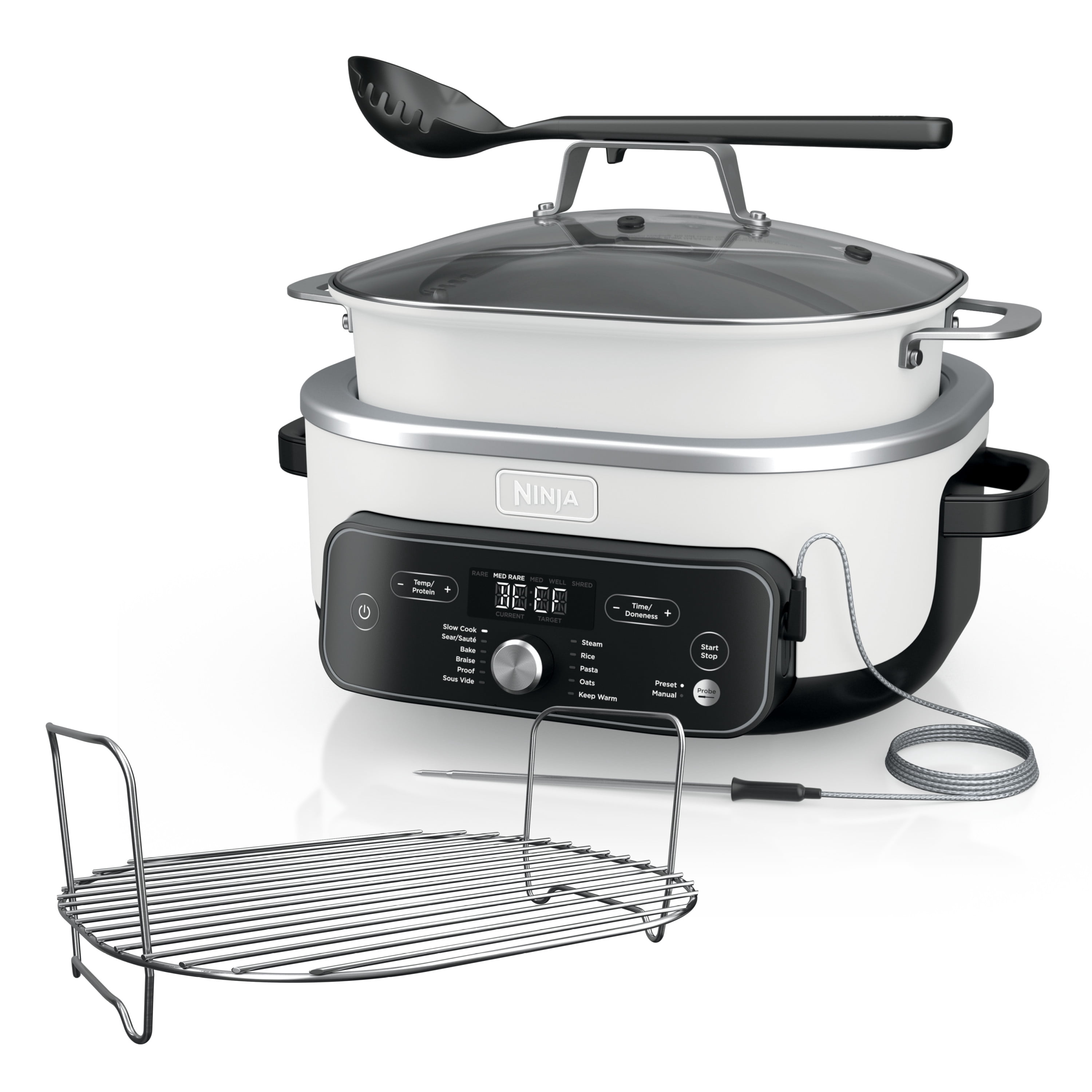 Ninja 17-in-1 PossibleCooker PRO 8.5 Qt Multi-Cooker, Slow Cook, Bake, Sear, with Smart Cook System,Oven Safe Pot to 500°F, MC2052CO White