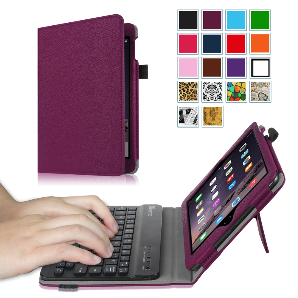 Purple iPad mini 2 iPad mini 3 Premium PU Leather Folio Stand Cover with Removable Wireless Bluetooth Keyboard for Apple iPad mini 1 Fintie iPad mini 1/2/3 Keyboard Case 