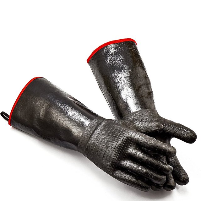 Gants de Four Barbecue 17 Pouces 932°F Résistants à la Chaleur - Gants de Cuisson pour Fumer Barbecue pour Manipuler la Chaleur des Aliments Directement sur Votre Friteuse Grill Imperméable Ignifuge Résistant à l'Huile Néoprène