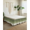 thumbnail image 2 of Sage Green Bed Skirt California King Size 16" Drop and Beige Ombre Color Gradient Ruffled Wrap Around Bed Skirts Adjustable Elastic Bedskirt Dust Ruffle for California King Size Bed, 2 of 7