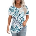 thumbnail image 1 of Pantalones Cortos para las Mujeres Sexy No Posicionamiento Impresa Camiseta, Manga Corta Cuello Redondo Top Casual, 1 of 5
