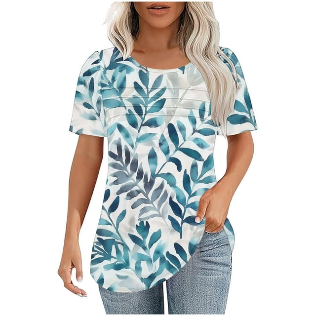 Pantalones Cortos para las Mujeres Sexy No Posicionamiento Impresa Camiseta, Manga Corta Cuello Redondo Top Casual