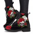 thumbnail image 3 of Zapatillas altas con estampado de flor y calavera para Mujer, botines de Mujer a la moda para otoño e invierno, Botas para adultos de talla grande 43 góticas 2024, 3 of 5