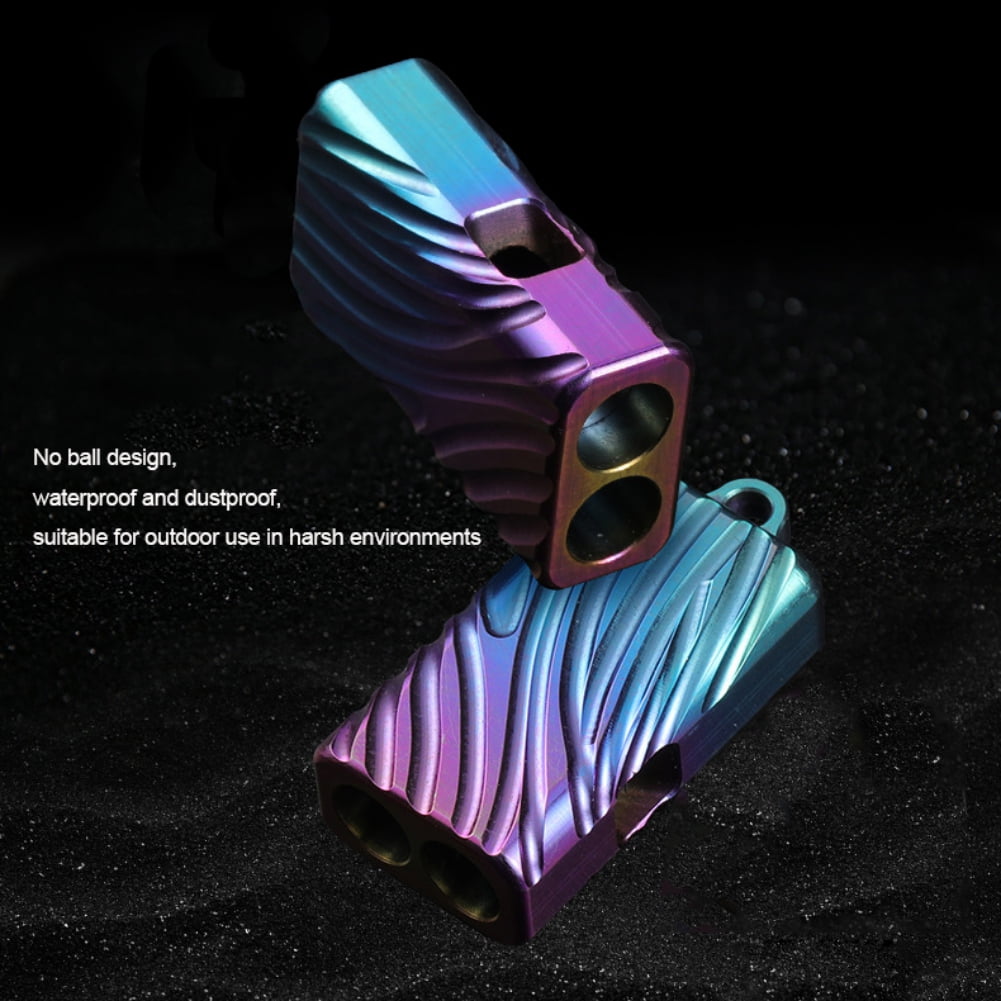Double-frequency Titanium Alloy Emergency Survival Whistle Outdoor Metal Whistle Camping Equipment