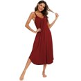 thumbnail image 5 of Women's Pajamas V Neck Sleep Dress Sleepwear Steamer Sling Skirt Underwear S-XXL, 5 of 6