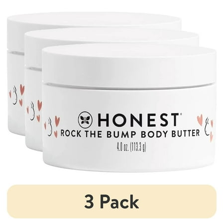(3 pack) The Honest Company, Honest Mama Rock the Bump Body Butter, Stretch Mark Prone Skin Type, 4 fl. oz.