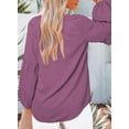 thumbnail image 3 of Women's Casual Boho Floral Print V Neck Long Sleeve Loose Shirt Shirt Tops, 3 of 9