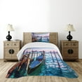 thumbnail image 4 of Ambesonne Venice Quilted Bedspread Set 2 Pcs, Dreamy View in Evening, Twin Size, Lilac Blue Brown, 4 of 5