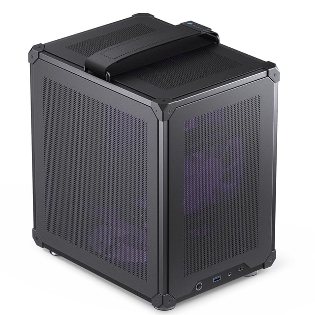 Mini Caja JONSBO C6 con Asa Negra MATX Malla con Soporte para Fuente ATX