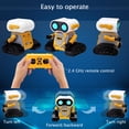 thumbnail image 2 of Yellow & Grey 2.4G Remote Control Robot with Gesture Sensing - 3.7V 500mAh Battery, 50m Range, 30-40 Min Playtime, 3 Eye Light Modes, ABS Material, Includes Remote, USB Cable, Screwdriver & Manual, 2 of 7
