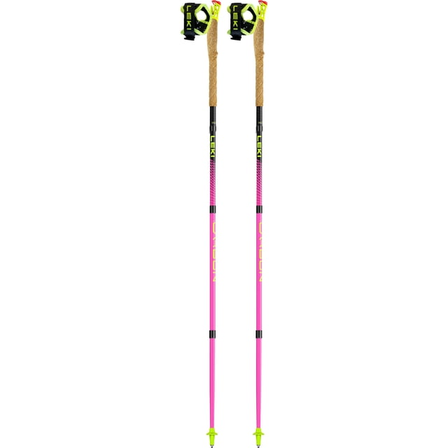 Bastones de senderismo LEKI Ultratrail FX.one Carbon 135 cm, color rosa y negro