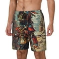thumbnail image 2 of Uemuo Tribal Futuristic Warrior Pattern Mens Swim Trunks Quick Dry Board Shorts with Mesh Lining, Stretch Beach Shorts Quick Dry No-Chafing Board Shorts-Large, 2 of 9