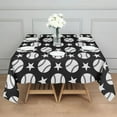 thumbnail image 3 of Black White Baseball Stars Pattern Square Tablecloth,Waterproof Square Table Cover,Wipeable Spillproof Washable Table Cover for Home Kitchen Party Decor 42"X42"(107x107cm), 3 of 6