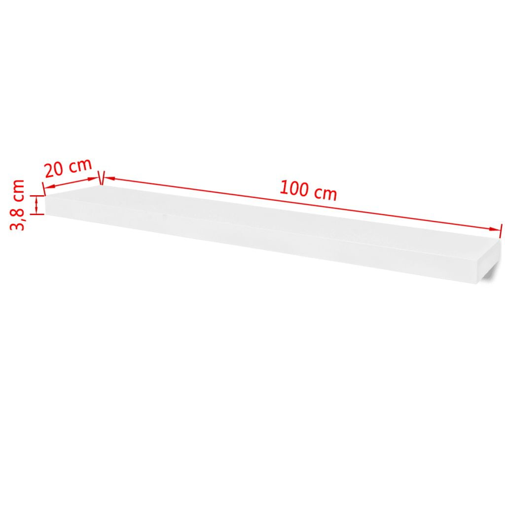2 Floating Wall Shelves, Wall Decor Display Rack for Book/DVD Storage