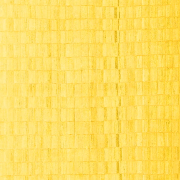 Ahgly Company Indoor Square Solid Yellow Modern Area Rugs, 8' Square