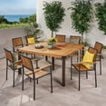 thumbnail image 2 of Noble House Lankershim 9 Piece Wood Patio Dining Set in Teak and Black, 2 of 11