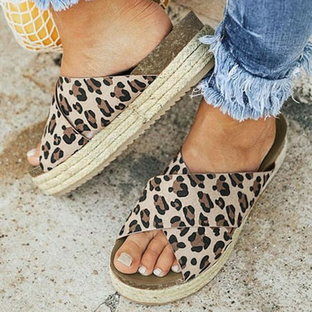 

〖Yilirongyumm〗 Coffee 37 Sandals Women Linen Summer Platform Women Sandals Cool Toe Open Slippers Platform Sandals Women s Sandals