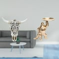 thumbnail image 2 of Escultura Y Estatua De Cabeza De Toro Tribal Con Bandeja Para Servir, Arte Para Colgar En La Pared, Para Oficina, Granja, Dormitorio, Sala De Estar, Estantería, Decoración, 2 of 8