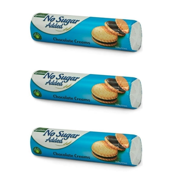 Gullon Sandwich Cookie Chocolate SE33 Cream, NO Sugar Added ‑ 8.8 oz 250g (Pack of 3)