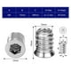 thumbnail image 2 of 100 piezas de inserto roscado de madera M6 x 15 mm tuerca hexagonal inserto roscado aleación de zinc tornillo de cabeza hueca roscada M6 inserto de madera para muebles sillas camas de madera, 2 of 5
