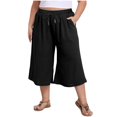 thumbnail image 3 of Plus Size Women's Casual Baggy High Waisted Wide Leg Pants Breathable, 3 of 6